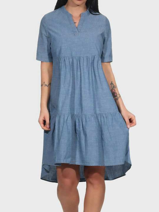 Vero Moda Mini All Day Φόρεμα Τζίν Μπλε