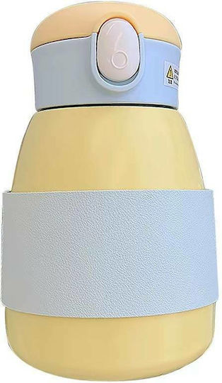 MDHL 55412 Kinderflasche Thermos Rostfreier Stahl mit Strohhalm Gelb 600ml