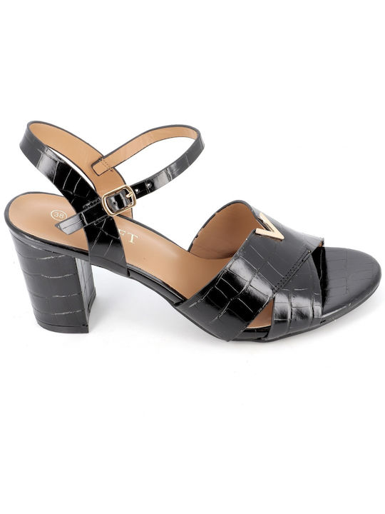 B-Soft Anatomic Women's Sandals with Ankle Strap Black