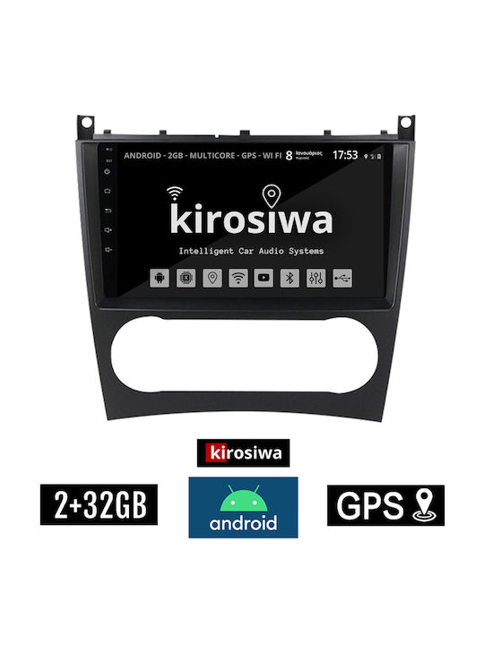 Kirosiwa Ηχοσύστημα Αυτοκινήτου για Mercedes-Benz C Class / CLC Class 2004-2008 (Bluetooth/USB/AUX/WiFi/GPS/Apple-Carplay/Android-Auto) με Οθόνη Αφής 9"