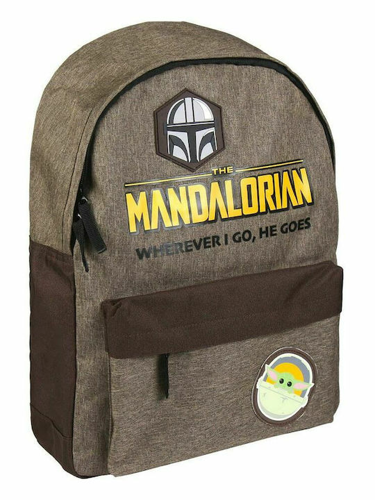 Cerda Star Wars Mandalorian Yoda Der Mandalorianer Schulranzen Rucksack Grundschule Braun mit Flaschenhalter