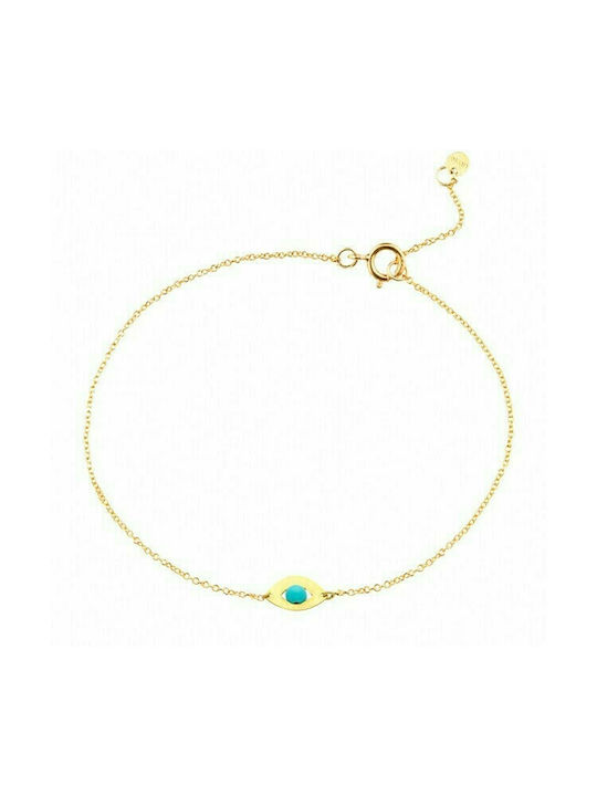 Inglessis Collection Kids Bracelet with Turquoise Yellow Gold K14