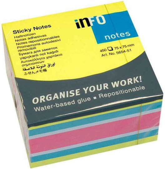 Sticky Note Pads in Cube 450 Sheets 7.5x7.5pcs