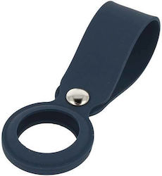 Slide Keychain Loop Case Keychain Case Silicone for AirTag in Blue color