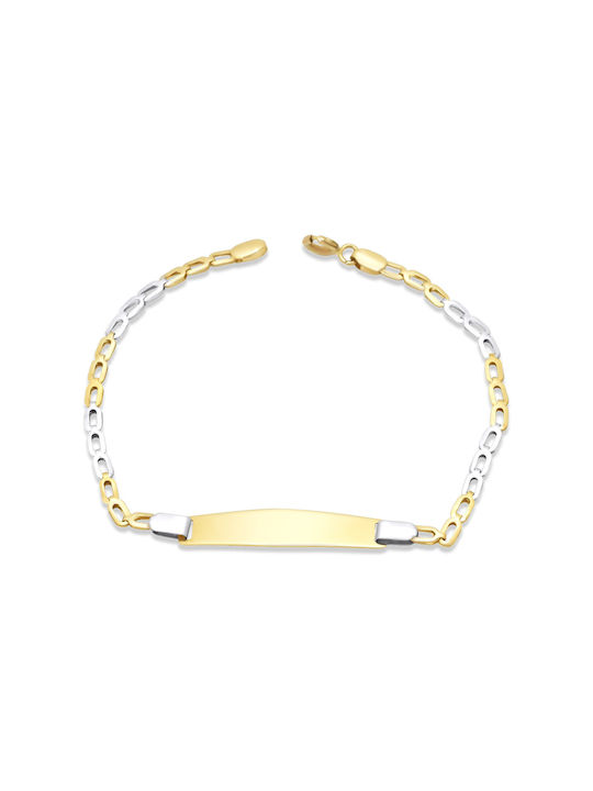 Two-tone Gold Identity Bracelet K14