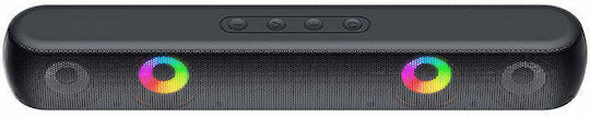Havit SK854BT Kabellose Computerlautsprecher 2.0 mit RGB-Beleuchtung und Bluetooth Leistung 10W in Schwarz Farbe
