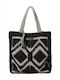 Funky Buddha Strandtasche mit Ethnic Muster Schwarz