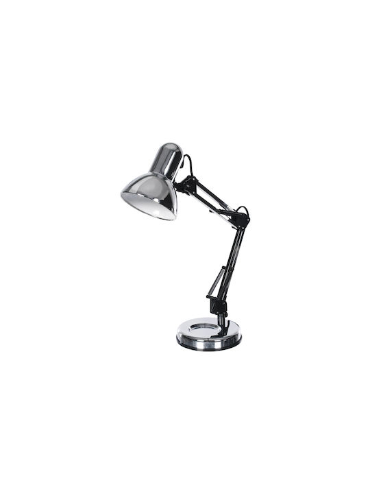DictroLux Bürobeleuchtung mit klappbarem Arm für E27 Lampen in Silber Farbe