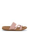 Leather Women's Flat Sandals Anatomic in Pink Color
