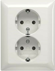 Abb Double Power Socket White