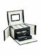 Timeless Tools Travel Jewellery Box Fabric with Drawer & Mirror Black 18x13x14cm