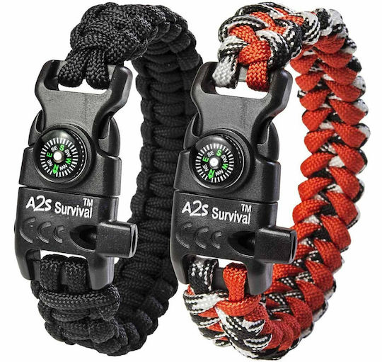 Compass Bracelet Survival with Whistle and Firestarter