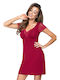 Donna Women's Nightdress Burgundy Miriam