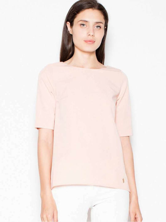 Venaton Women's Short Sleeve Blouse Pink