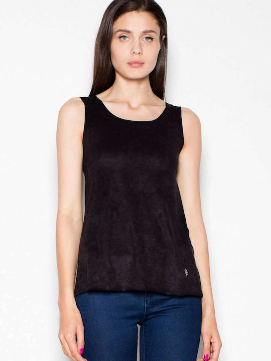 Venaton 77581 Sleeveless Women's Summer Blouse Black 77581