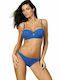 Marko Underwire Bikini Set Strapless Top & Slip Bottom with Detachable Straps Indigo