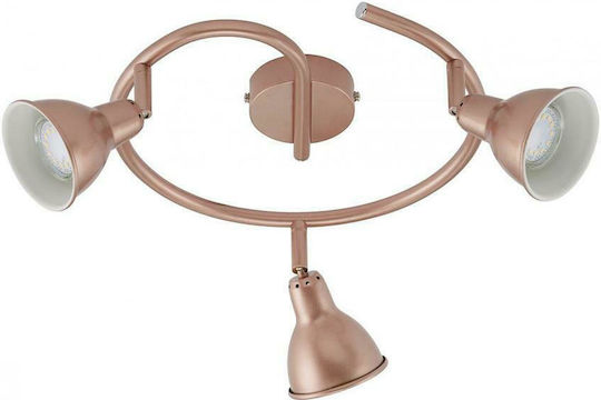 Briloner Cop Triple Spot with Socket GU10 in Copper Color