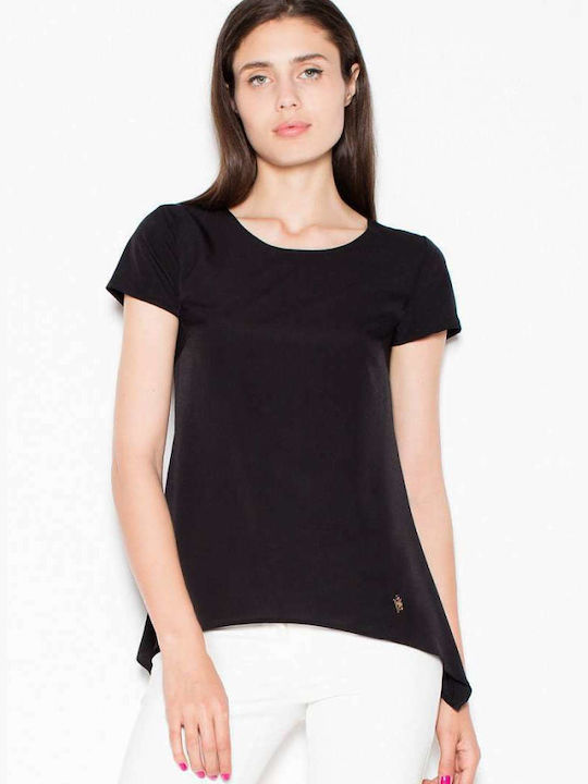 Venaton 77178 Women's Short Sleeve Blouse Black