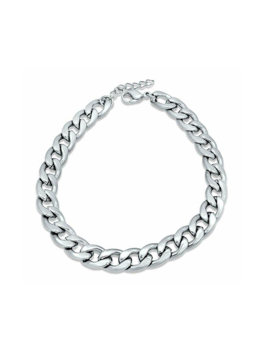 Gurmet Extra Silver Bracelet 9MM Βραχιόλι από ανοξείδωτο ατσάλι 316L 17-18 cm