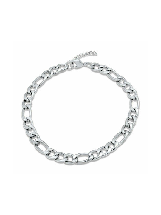 Figaro Silver Bracelet 6MM Βραχιόλι από ανοξείδωτο ατσάλι 316L 24-25 cm