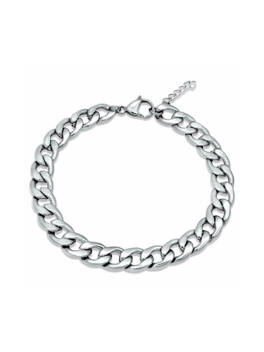 Gurmet Silver Bracelet 9MM Βραχιόλι από ανοξείδωτο ατσάλι 316L 16-17 cm