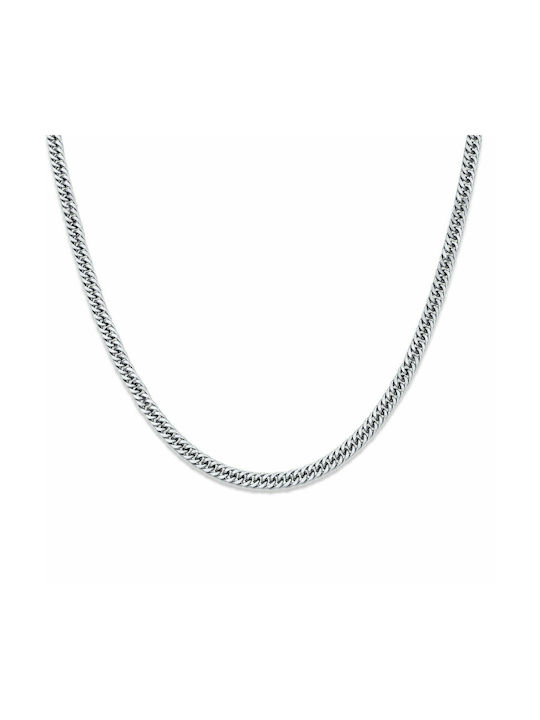 Modestia Kette Silber 6MM Kette Halskette aus Edelstahl 316L 60 cm