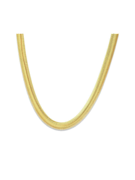 Dennis Schlangenkette Gold 6MM aus Edelstahl 45 cm