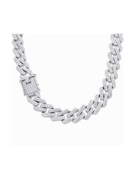 Dexter Cuban Chain Silver 14MM Από Alloy 40 cm