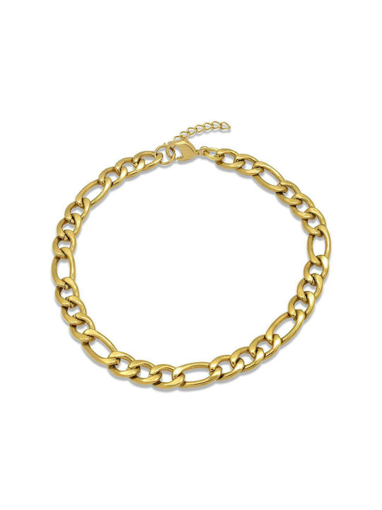 Figaro Gold Bracelet 6MM Stainless steel bracelet 316L 23-24 cm