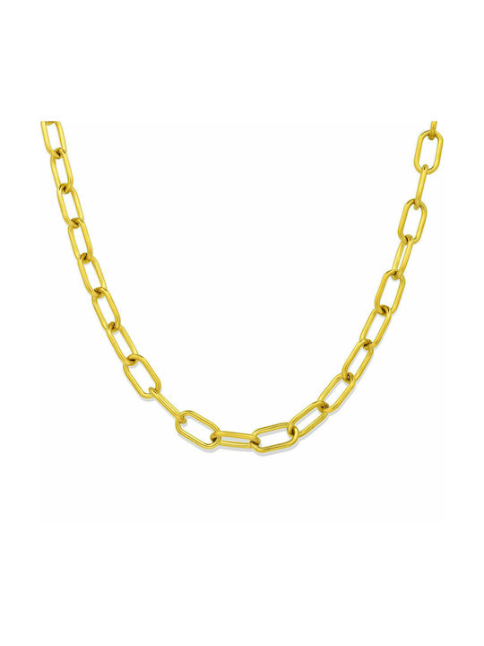 Romeo Chain Gold 7MM Αλυσίδα λαιμού από ανοξείδωτο ατσάλι 316L 40 cm