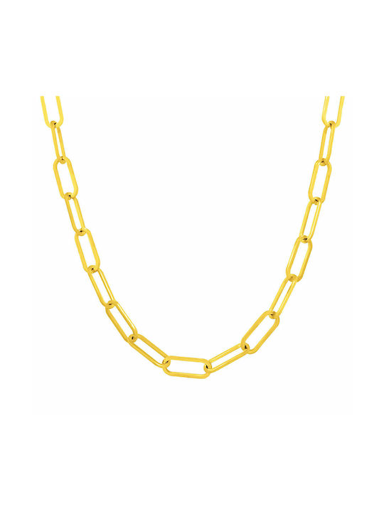Loelia Kette Gold 6MM Kette Halskette aus Edelstahl 316L 50 cm