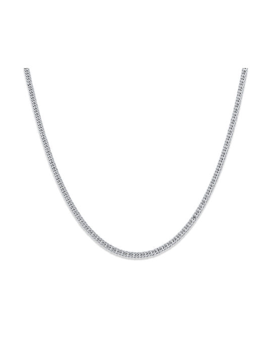 Pakora Chain Silver 3MM Αλυσίδα λαιμού από ανοξείδωτο ατσάλι 316L 45 cm