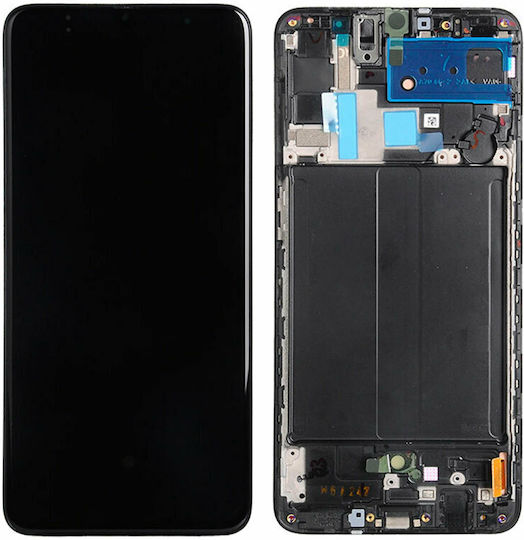Οθόνη με Μηχανισμό Αφής και Πλαίσιο για Galaxy A70 (Μαύρο)