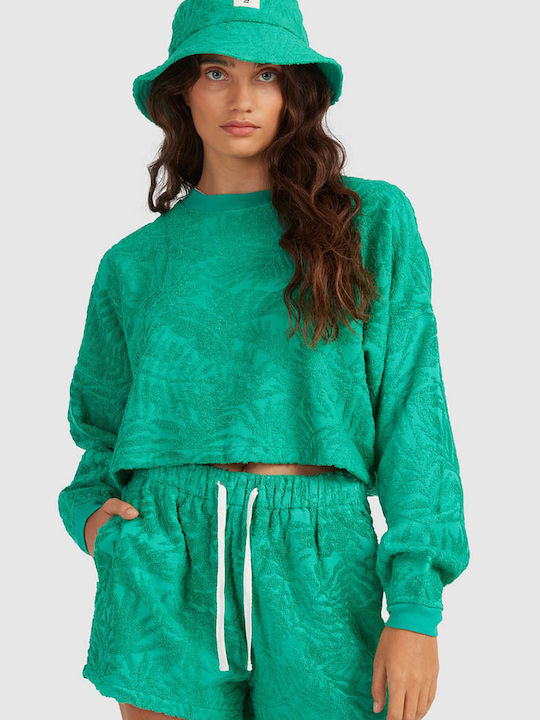 Lazy Dayz Women's Cropped Sweatshirt Turquoise