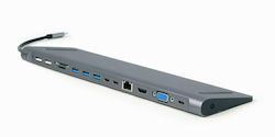 Gembird Stație de andocare cu USB-C HDMI 4K PD Ethernet (A-CM-COMBO9-01)
