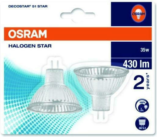 Osram Λάμπα Αλογόνου για Ντουί GU5.3 με Ισχύ 35W 12V
