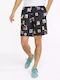 Brand Love Men's Swimwear Shorts Black with Patterns