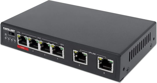 Intellinet 561686 Negestionat L2 PoE++ Switch cu 6 Porturi Ethernet