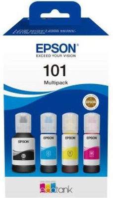 Epson 101 Pack of 4 InkJet Printer Inks Yellow / Cyan / Magenta / Black (C13T03V64A)