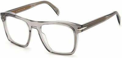 David Beckham Plastic Eyeglass Frame Gray DB 7020 KB7