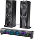 Audiocore AC955 2.0 Speakers with RGB 3W Black