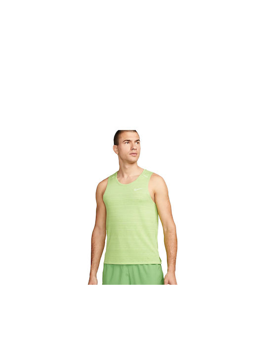 Nike Miler Ανδρική Μπλούζα Dri-Fit Αμάνικη Πράσινη