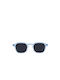 De-Sunglasses Manhattan Sunglasses with Aqua Plastic Frame and Black Lens