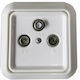 Aliberti TV, Satellite, and Radio Antenna Socket Aerial in White color 02005