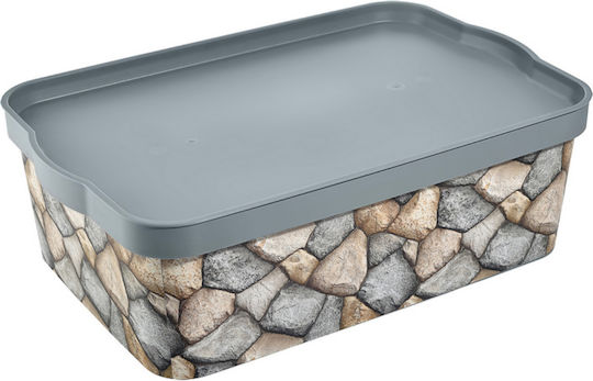 TnS Plastic Cutie de Depozitare cu Capac Multicolor 45x30x14.5cm 1buc