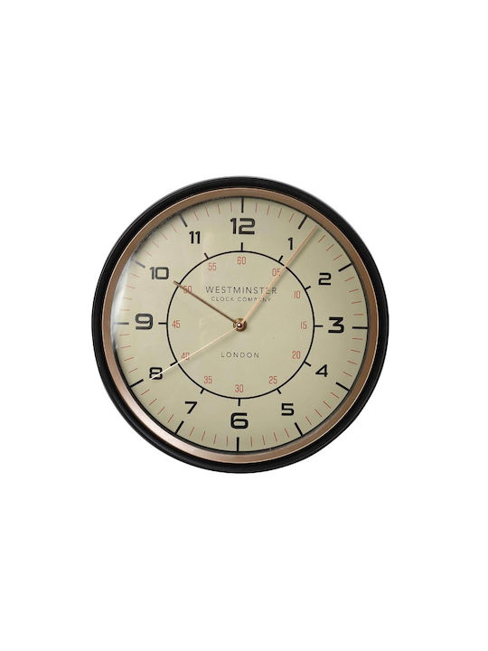 Espiel Ρολόι Τοίχου Πλαστικό Μαύρο 29.3cm