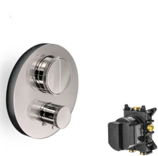 Almar Thermo Core Push Μίκτης Μπαταρίας Εντοιχισμού Ντουζιέρας 3 Εξόδων Inox Inox Finish Almar Thermo Core Push Μίκτης Μπαταρίας Εντοιχισμού Ντουζιέρας 3 Εξόδων Inox Inox Finish