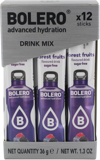 Bolero Juice Powder Φρούτα του Δάσους Sugar Free 3gr 12pcs