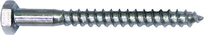 F.F. Group Coach Screw Hexagon Galvanized DIN 571 with Diameter M6 and Length 70mm 250pcs