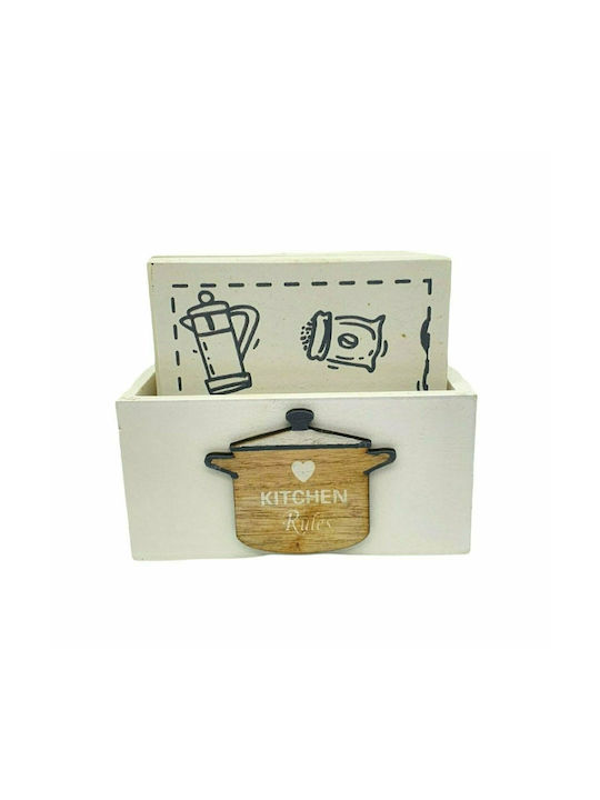 Etoile Wooden Beige Coasters with Stand Kitchen 10x10cm 6pcs